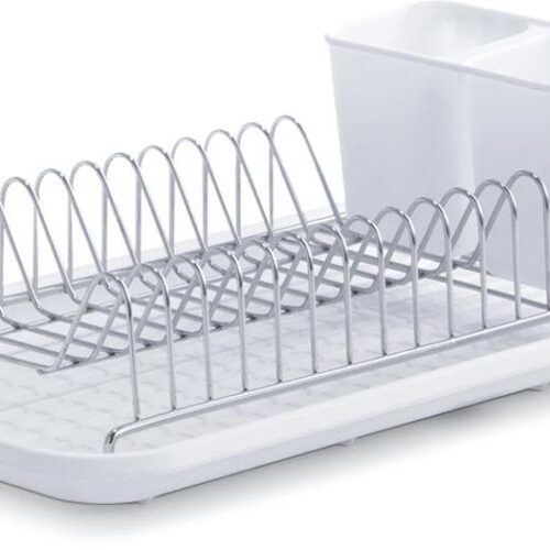 Zeller Geschirrabtropfständer, Metall, weiß