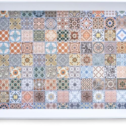 Zeller Melamintablett, 50x35x5cm, Mosaik