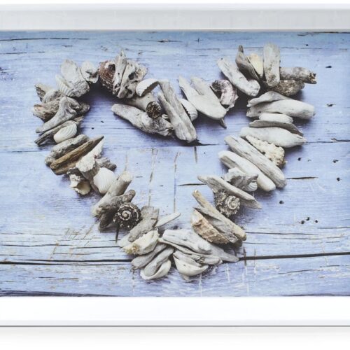 Zeller Melamintablett, 50x35x5cm, Herz