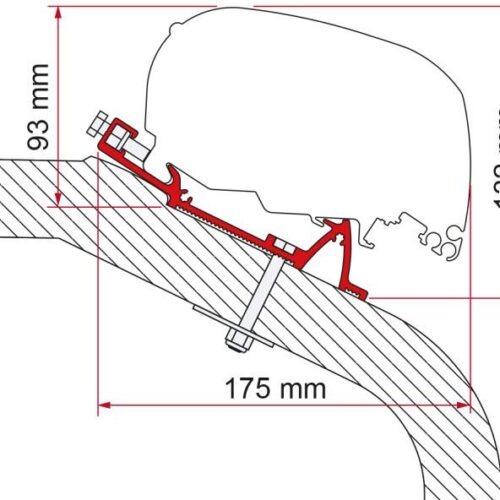 Fiamma F65/F80 Adapter für LMC-TEC, 550 cm