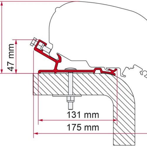 Fiamma F65/F80 Adapter für Hymer 550