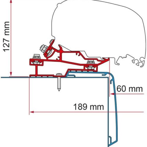 Fiamma F65/F80 Adapter für Rapido C Line, 340cm