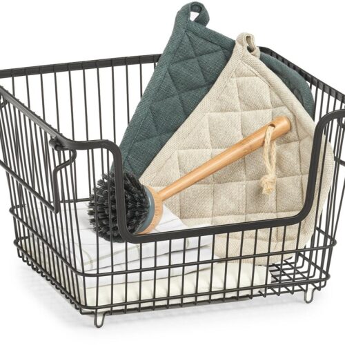 Zeller Vorratskorb, schwarz, 33x27x21,5cm