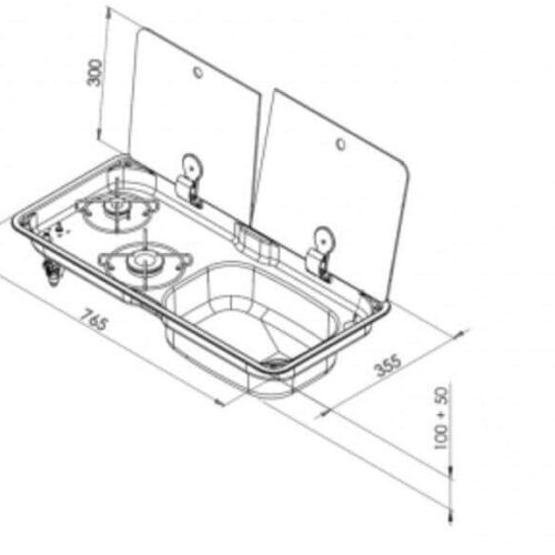 Can Glasabdeckung für Kocher FL1765, links