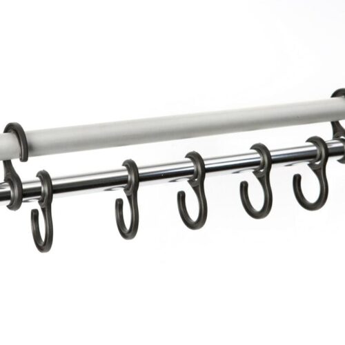 Bo-Camp Compact Garderobe, 7 Haken, grau