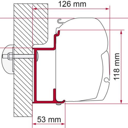 Fiamma F45 Adapter für Eura Mobil Karmann, 450cm