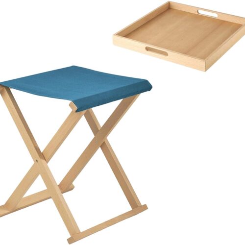 Rebel Outdoor Hocker mit Tablett, blau