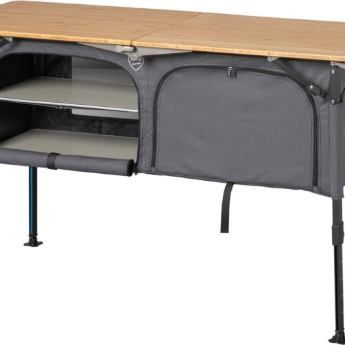 DEFA Küchenschrank Bambus,125x74x75/80cm, grau