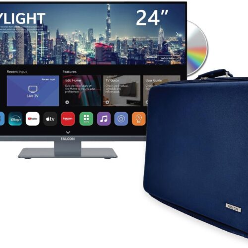 Falcon WebOS SMART Camping TV 24 (60cm) + Tragetasche, DVD, Full HD, Wifi, BT 5.0, Triple Tuner S2/T2C