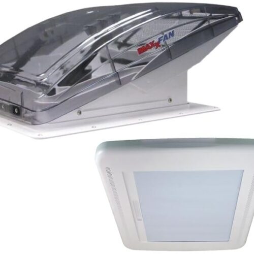 Maxxair Maxxfan-Set, bestehend aus Dachhaube, Verdunkelungsrollo ohne LED und Dekaseal 8936 schwarz