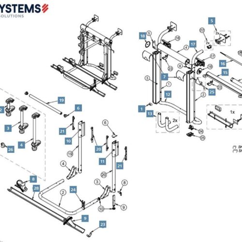 Untere Befestigungsteile - BR-Systems Ersatzteil Nr. 5101109 - Bike Lift Lower Fixation Parts