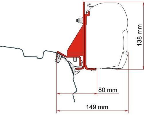 Fiamma F45 Adapter Kit Combi Rail Bracket – Brandrup für VW T5/T6