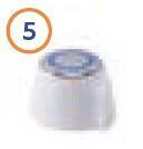 Drehknopf, weiß, blauer Ring - RK Reich Ersatzteil-Nr. 9220025 - für Carletta Mischbatterie