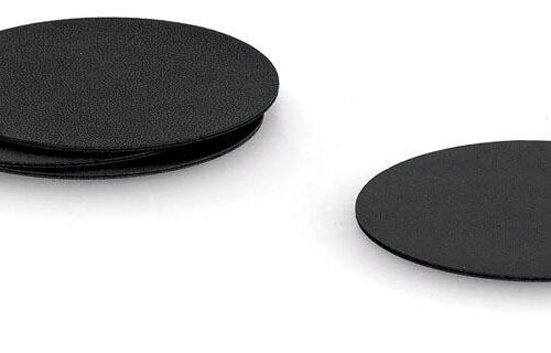 Zeller Kunstleder Glasuntersetzer-Set, 4-teilig, schwarz