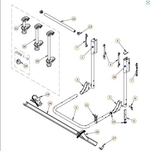 Ersatzschiene - BR-Systems Ersatz-Teil Nr. 5002062 - zu Fahrradträger Bike Lift