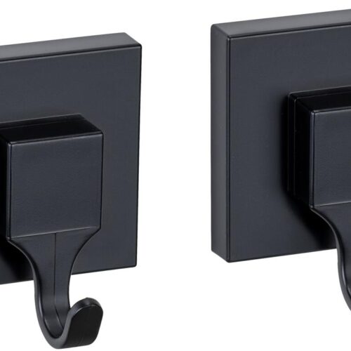 WENKO Quadro Vacuum-Loc® Wandhaken, schwarz, 2er-Set