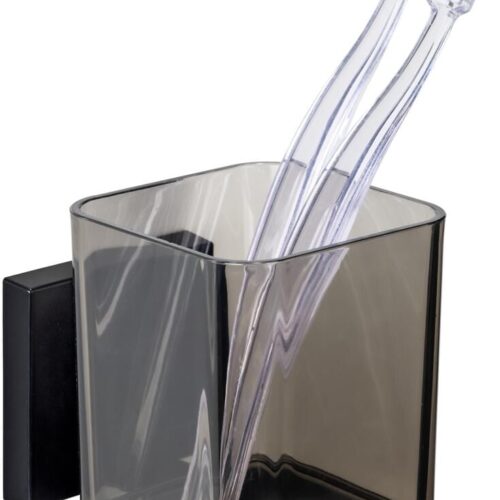 WENKO Quadro Vacuum-Loc® Zahnputzbecher, schwarz