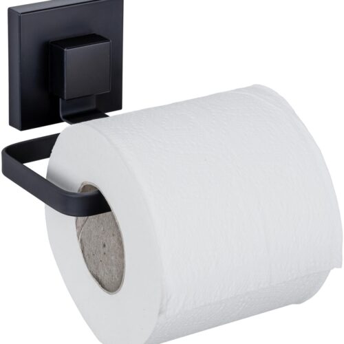 WENKO Quadro Vacuum-Loc® Toilettenpapierhalter, schwarz