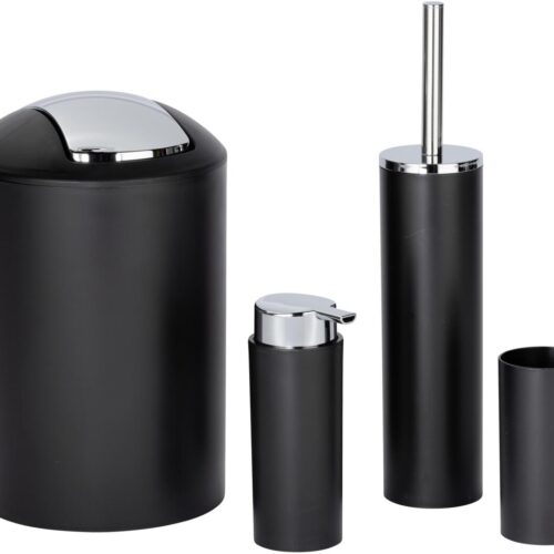 WENKO Calvo Badezimmer-Set, 4-teilig, schwarz matt