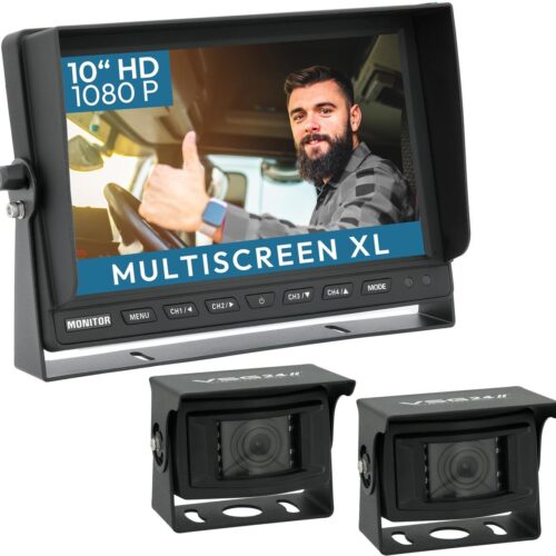 VSG24 PROFI HD XL 10 Rückfahrkamera Set, mit 2x1080P HD Kamera IP69K
