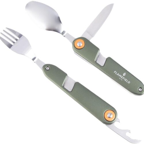 Flamefield 4-in-1 magnetisches tragbares Besteck, waldgrün
