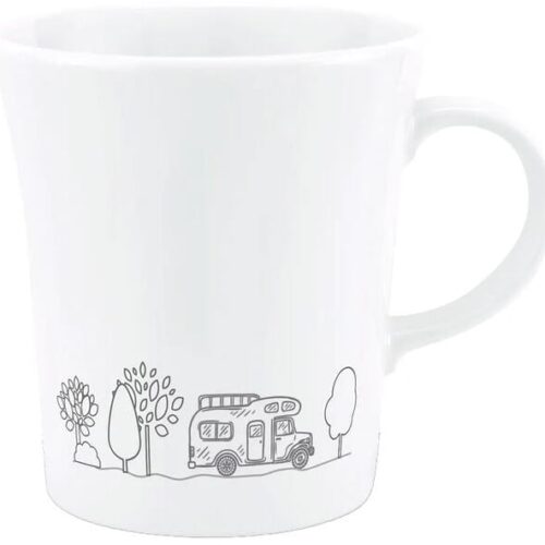 silwy SOLO Magnet-Porzellantasse, Camping, 270ml, ohne Pad, weiß