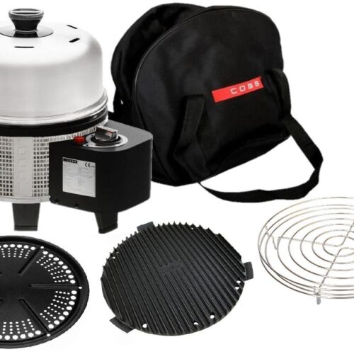 Cobb Premier Gas Deluxe 2.0 Kartuschen-Gasgrill inkl. Griddle/Grillplatte/Bratenrost/Tasche - Camping Wagner Edition