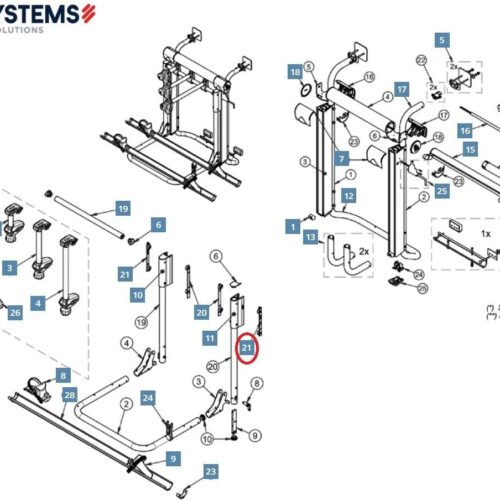 Radplatte Wagon Schloss & Riemen - BR-Systems Ersatzteil Nr. 5101002 - für Bike Lift
