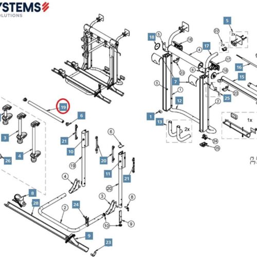 Querrohr - BR-Systems Ersatzteil Nr. 0100256 - für Bike Lift
