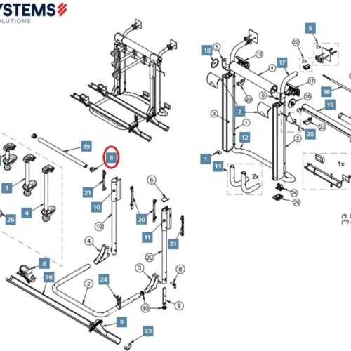 Endkappe Querrohr - BR-Systems Ersatzteil Nr. 0500657 - für Bike Lift