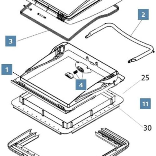 Innenrahmen - Dometic Ersatzteil Nr. 4460004067 - für Mini Heki FL - cremeweiß