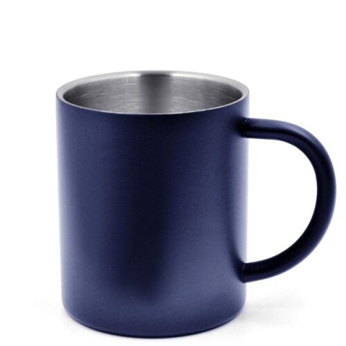 BasicNature DeLuxe Edelstahl Thermobecher, 0,3L, blau