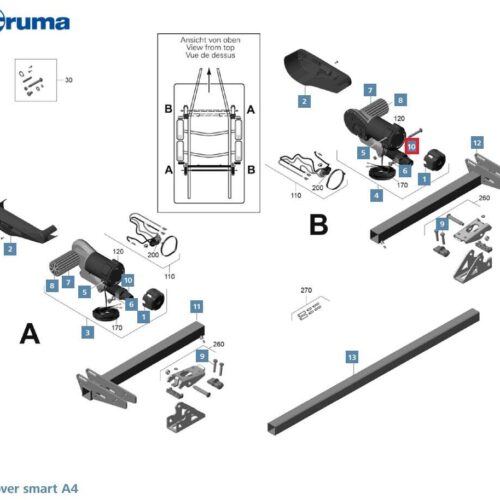 Spindeleinheit - Truma Ersatzteil Nr. 60040-00416 - für Mover Smart A - schwarz