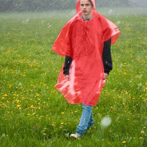 BasicNature Festival-/Notfallponcho, rot