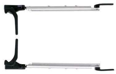 Fensteraussteller mit Klick-Klack-Automatik und Verschlussriegel, Polyfix fittings, 200mm, Paar