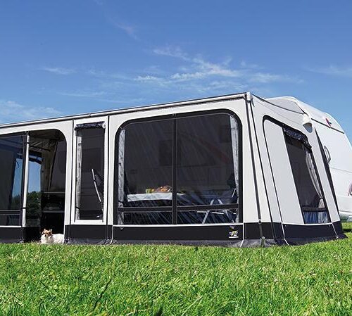 Wigo Rolli Plus Ambiente Spezial Markise inkl. Vorzelt (250cm) für Bürstner Premio Plus 510 TK