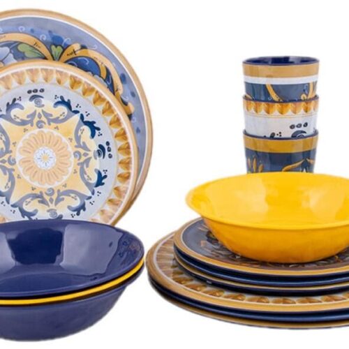 Bo-Camp Sicilian Geschirrset, Melamin, 16-teilig