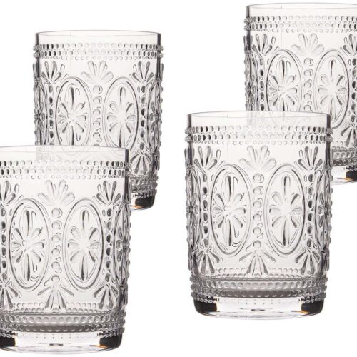 Bo-Camp Sicilian Glas, Kunststoff, Wasserglas, 450ml, 4-teilig