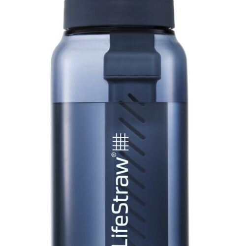 LifeStraw Go Wasserflasche aus recyceltem Kunststoff mit Filter, 1L, blau