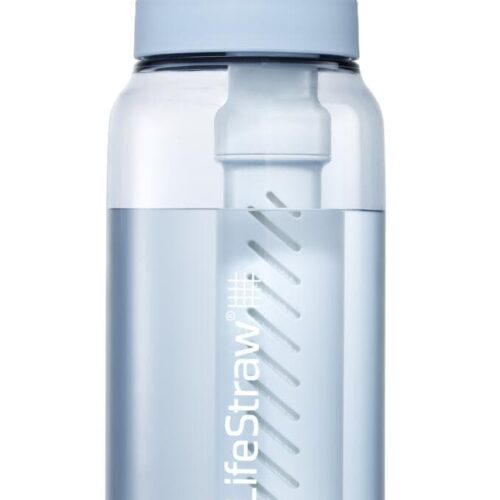 LifeStraw Go Wasserflasche aus recyceltem Kunststoff mit Filter, 1L, hellblau