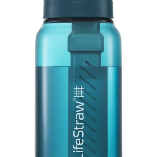 LifeStraw Go Wasserflasche aus recyceltem Kunststoff mit Filter, 1L, türkis