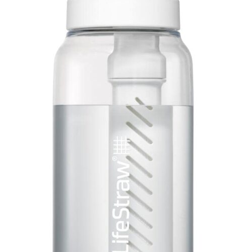 LifeStraw Go Wasserflasche aus recyceltem Kunststoff mit Filter, 1L, weiß