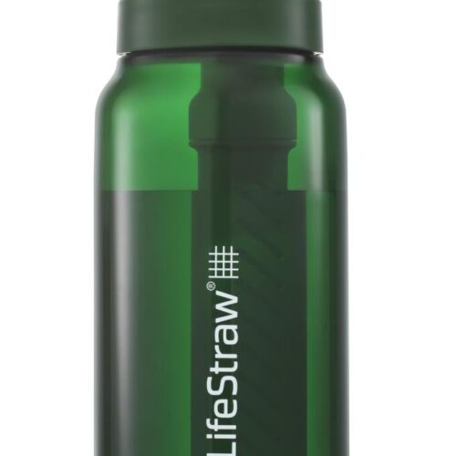 LifeStraw Go Wasserflasche aus recyceltem Kunststoff mit Filter, 1L, grün