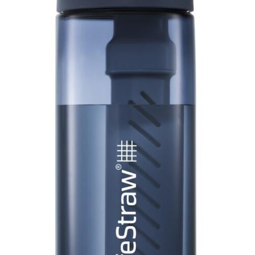 LifeStraw Go Wasserflasche aus recyceltem Kunststoff mit Filter, 0,65L, blau
