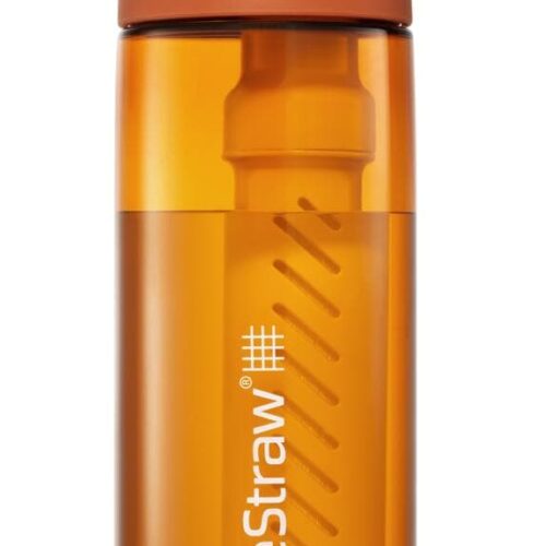 LifeStraw Go Wasserflasche aus recyceltem Kunststoff mit Filter, 0,65L, orange