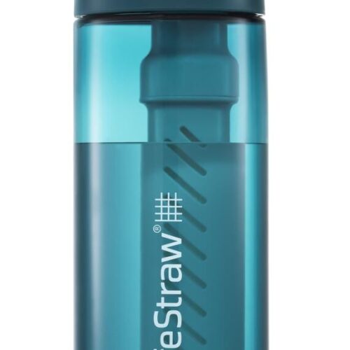 LifeStraw Go Wasserflasche aus recyceltem Kunststoff mit Filter, 0,65L, türkis