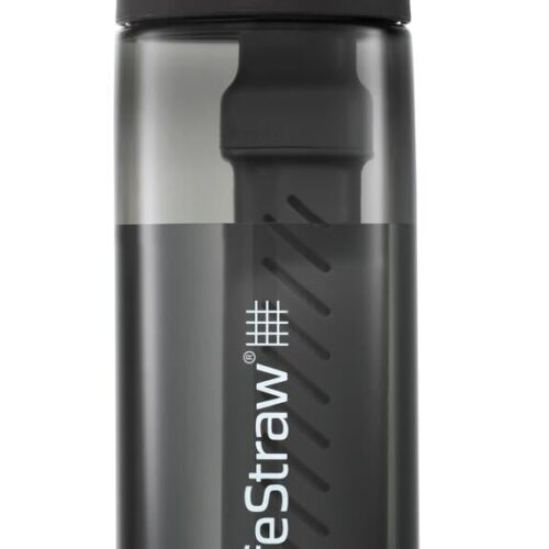LifeStraw Go Wasserflasche aus recyceltem Kunststoff mit Filter, 0,65L, schwarz
