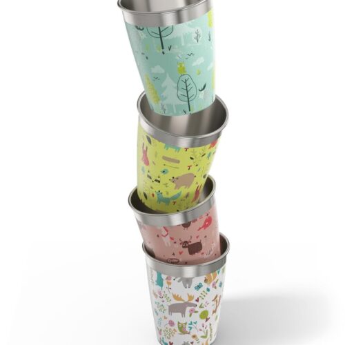 SIGG Kids Cup Becher Set, 4er Set, Wildlife, 0,35 L