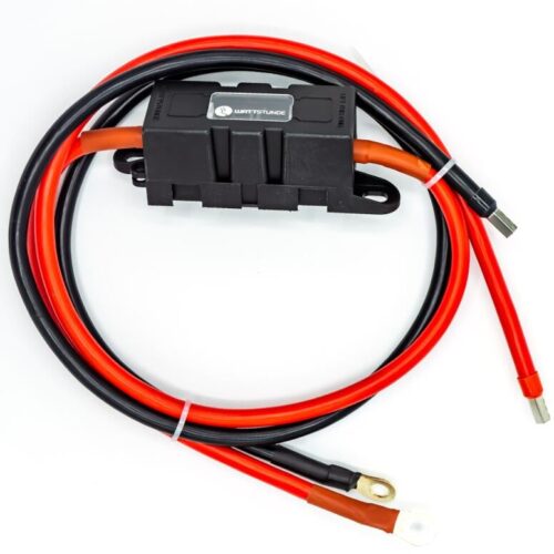 WATTSTUNDE Sicherungskabel für M8/Aderendhülse mit Sicherungshalter, 2x16mm², 1m, rot/schwarz