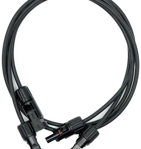 WATTSTUNDE Solarverlängerungskabel Typ-MC4/Typ-MC4, 2x6mm², 1m, schwarz